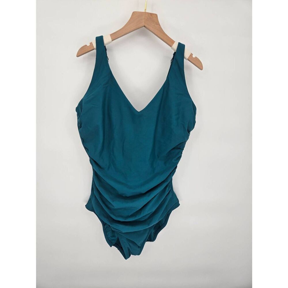 Miraclesuit One Piece Swimsuit Size 14 Slimming Flattering Teal